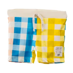 Multicolor Plaid Print Cotton Shorts