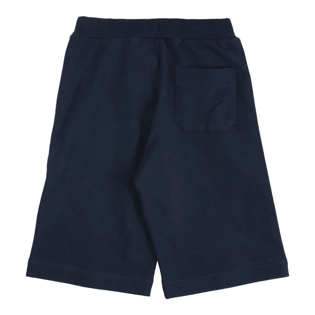 Navy Logo Cotton Shorts