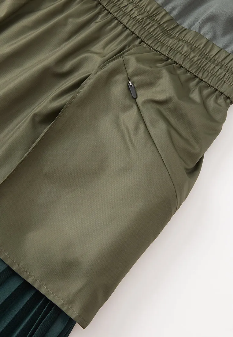 Patchwork Asymmetric-hem Dress