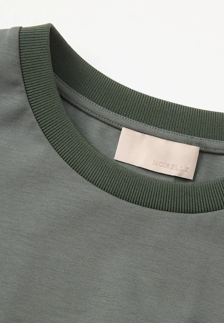 Patchwork Asymmetric-hem Dress