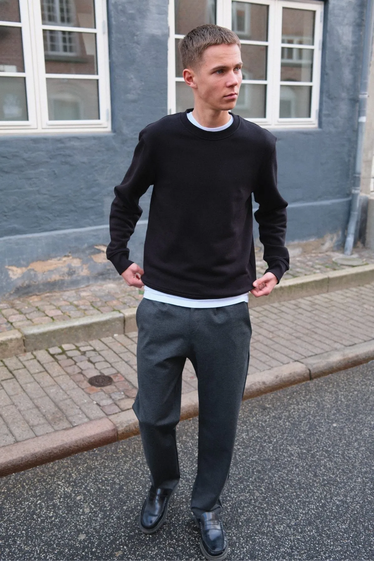Performance Trousers Wide - Melange Grey