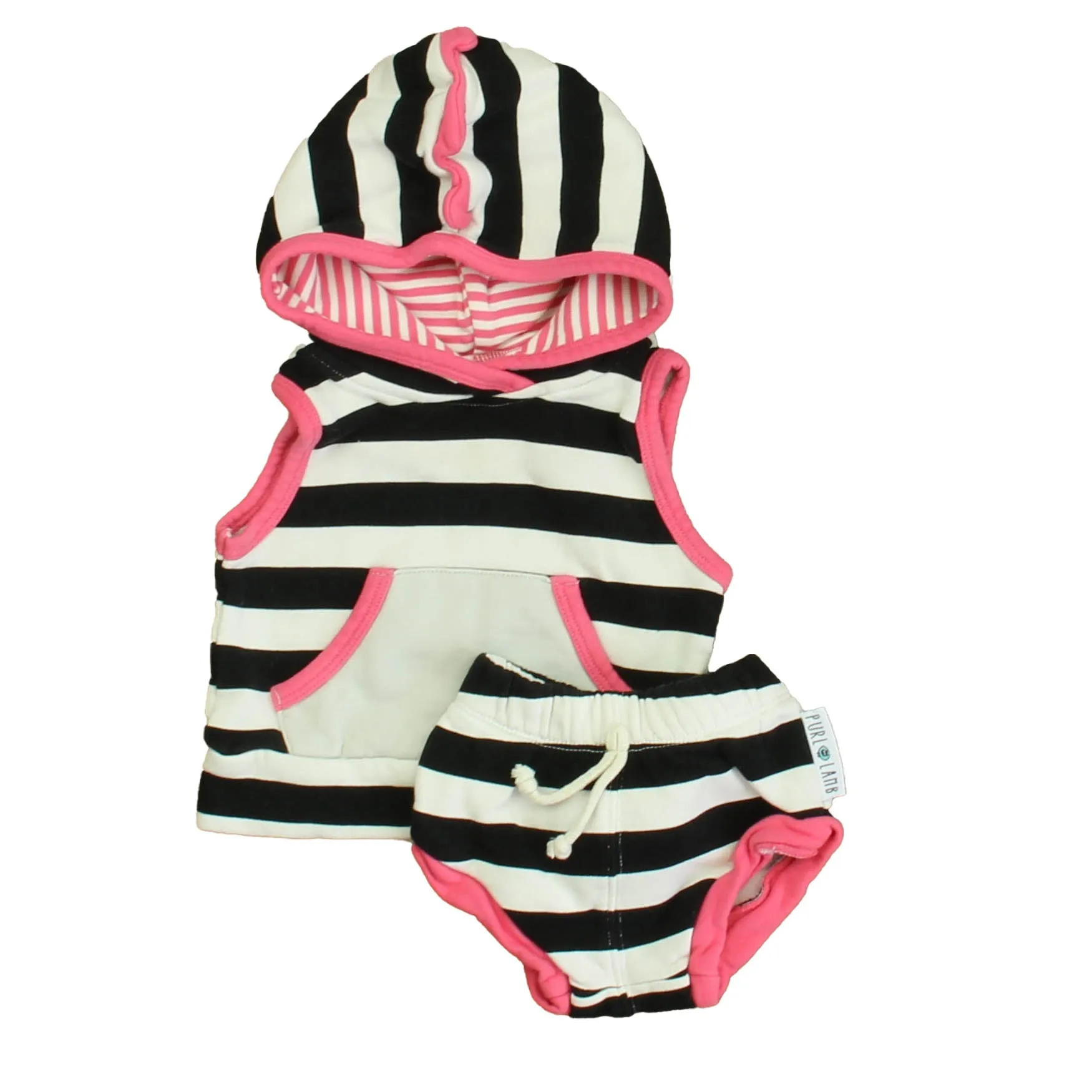 Purl Lamb Girls White | Black | PInk Apparel Sets