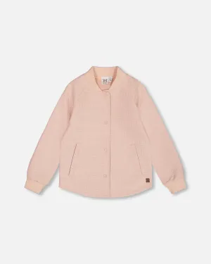 Quilted Long Sleeve Overshirt Light Pink