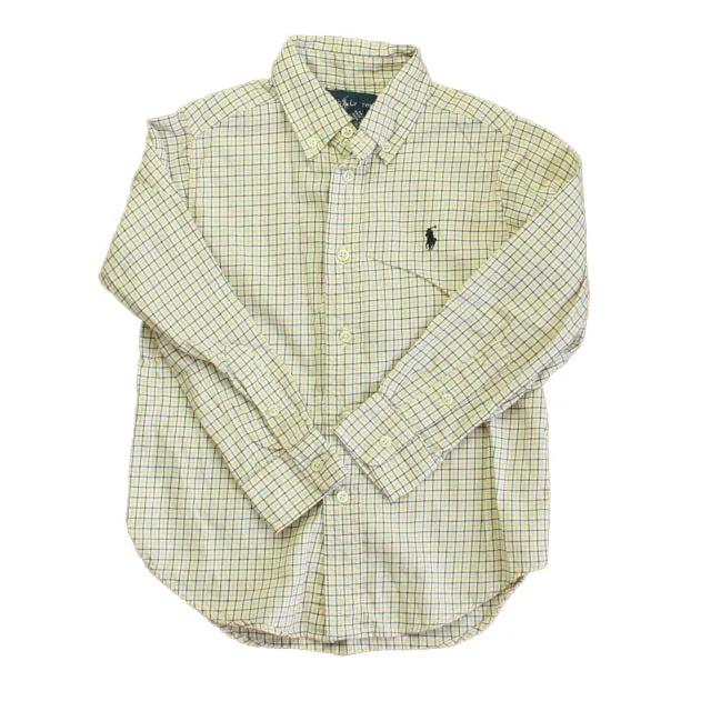 Ralph Lauren Boys Yellow Plaid Button Down Long Sleeve