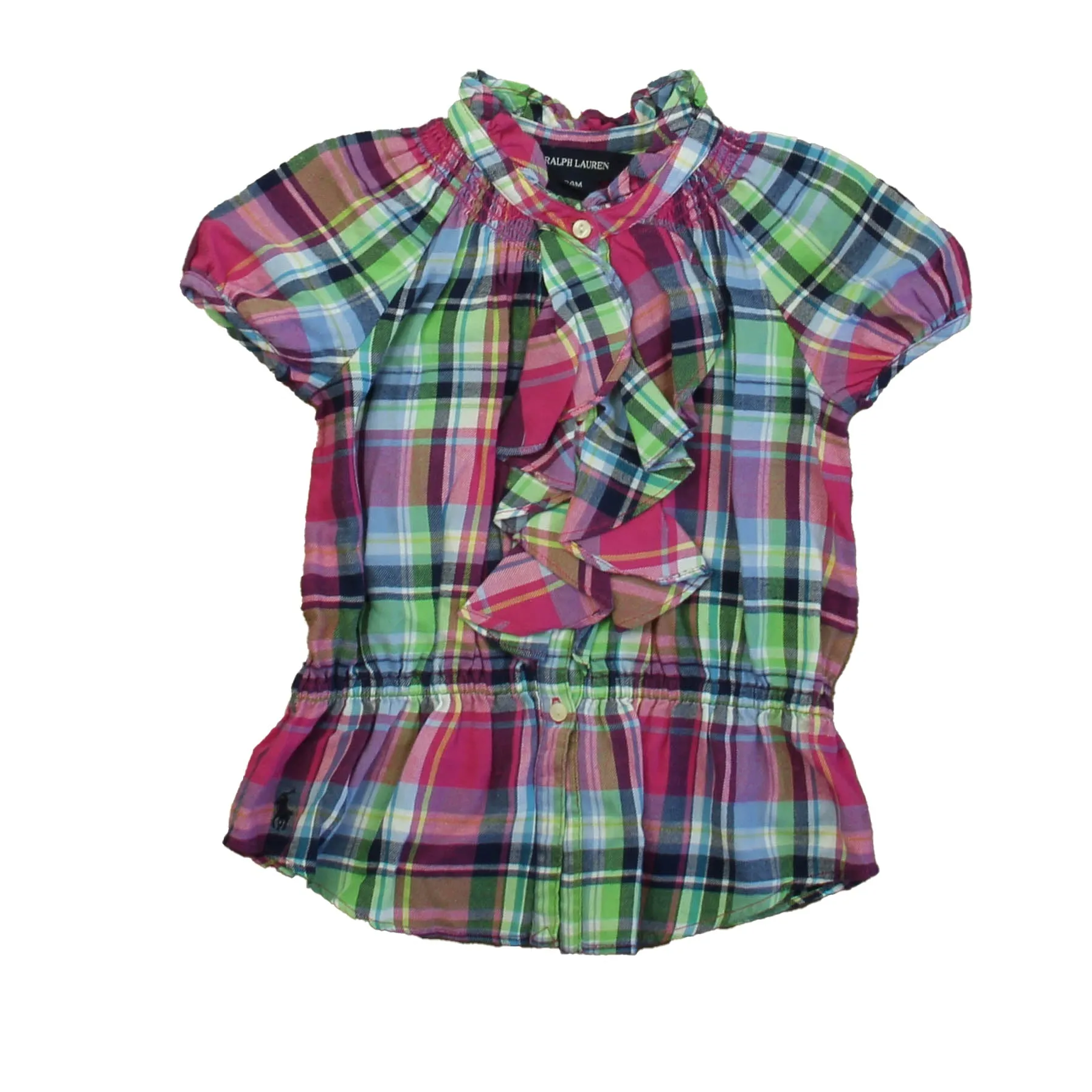 Ralph Lauren Girls Pink | Green Plaid Blouse