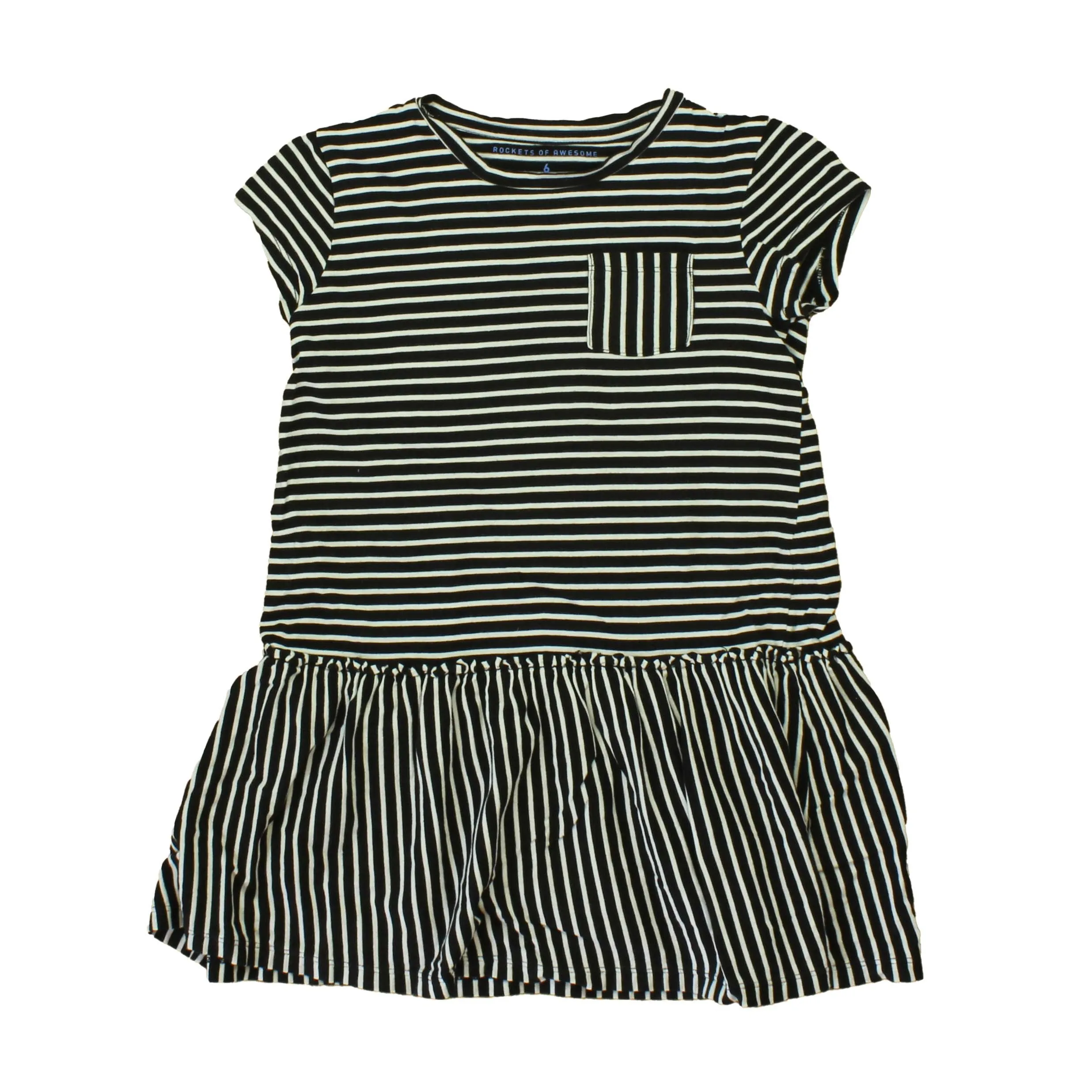 Rockets Of Awesome Girls Black | White | Stripes Dress