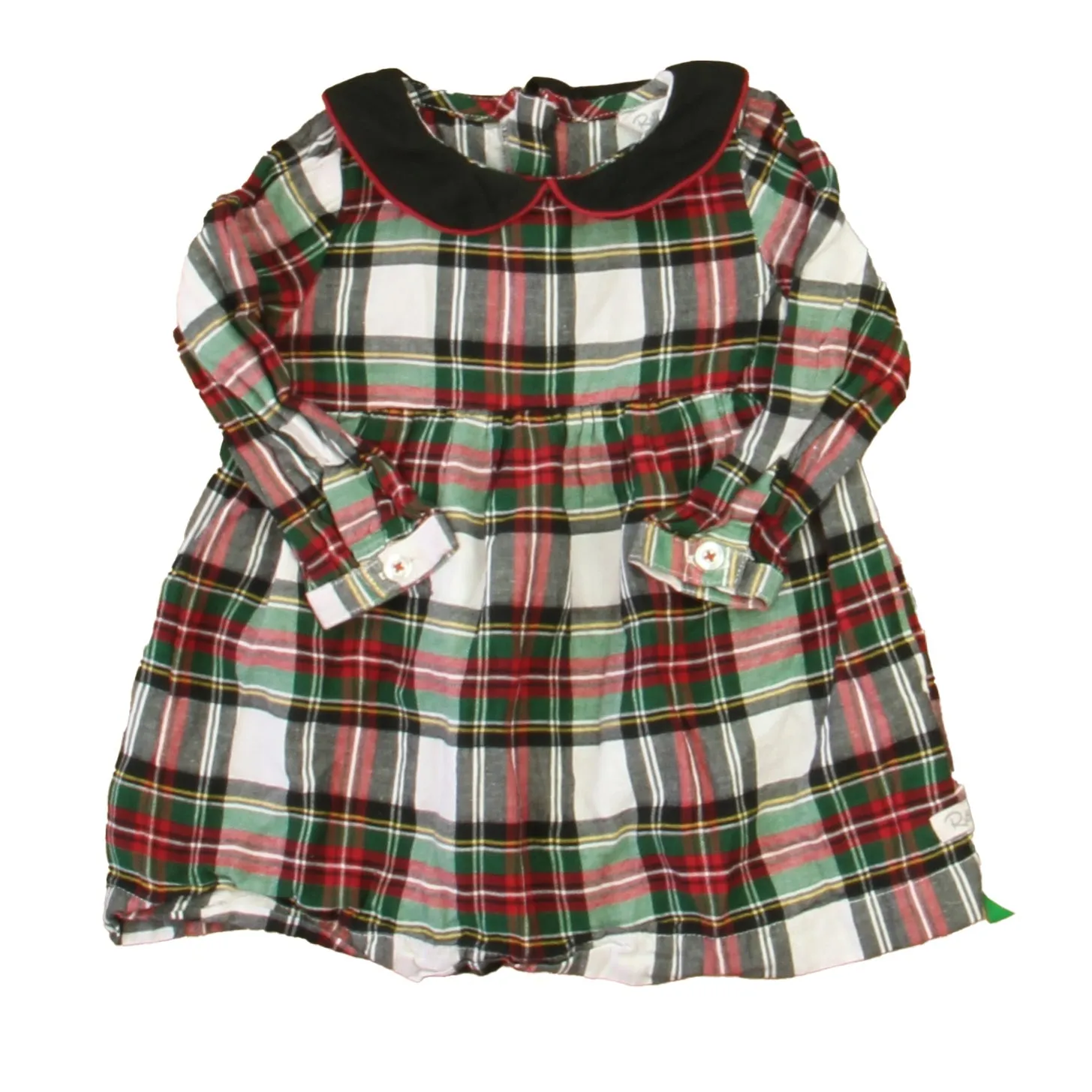 Ruffle Butts Girls Ivory | Red | Green Plaid Dress