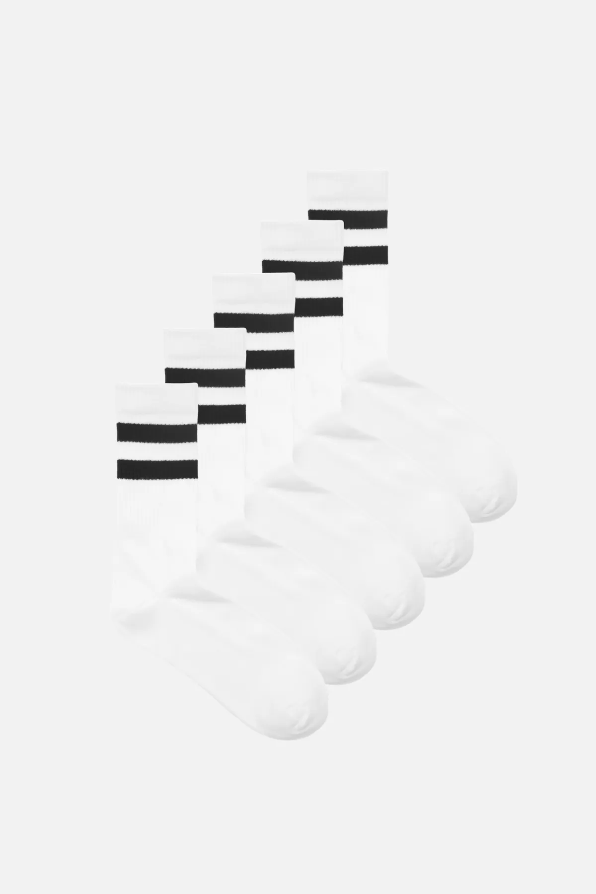 Sports Socks 5 pcs - White/Black