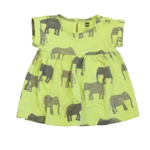 Tea Girls Green Elephants Dress