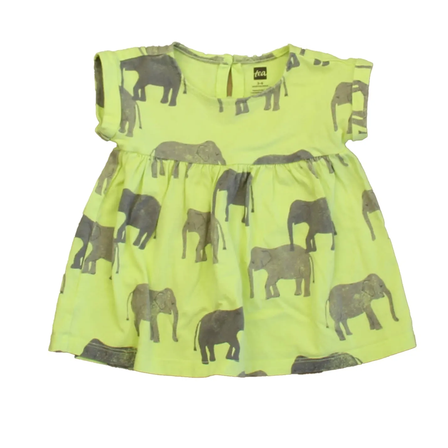 Tea Girls Green Elephants Dress