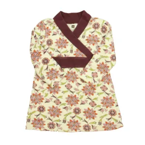 Tea Girls Ivory | Maroon Floral Dress