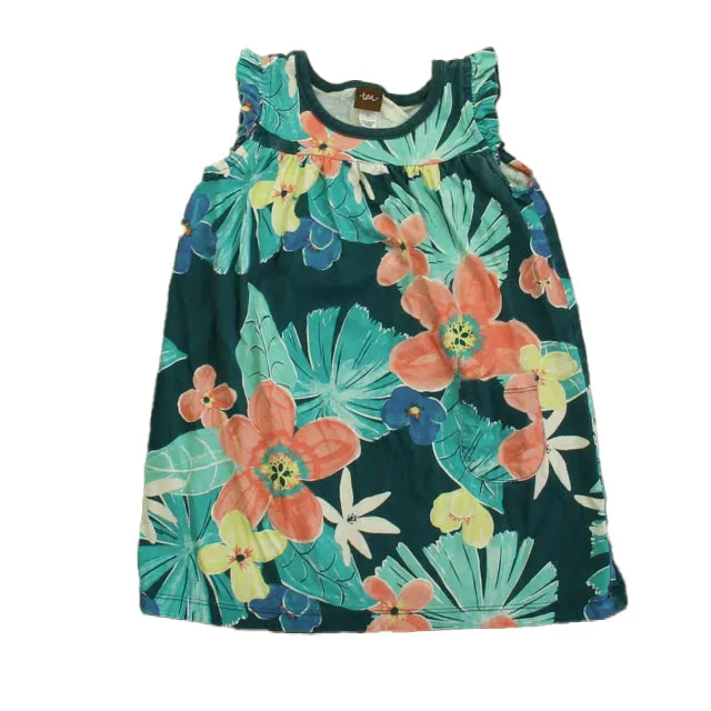 Tea Girls Teal Floral Dress