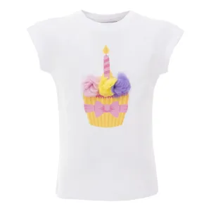 White Cupcake N Candle T-Shirt