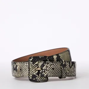 Wide Covered Leather Buckle Belt